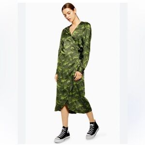 Topshop wrap snake print midi dress 2